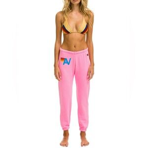 Aviator Nation LOGO SWEATPANTS - NEON PINK